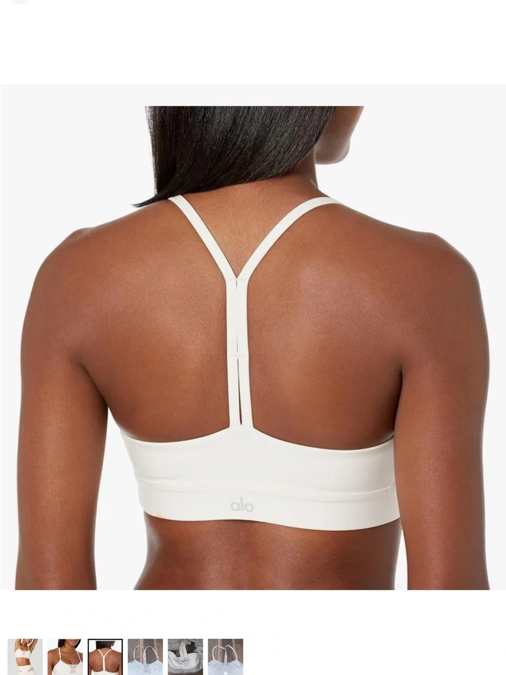 ALO Yoga Ivory Mesh-Detail Sports Bra